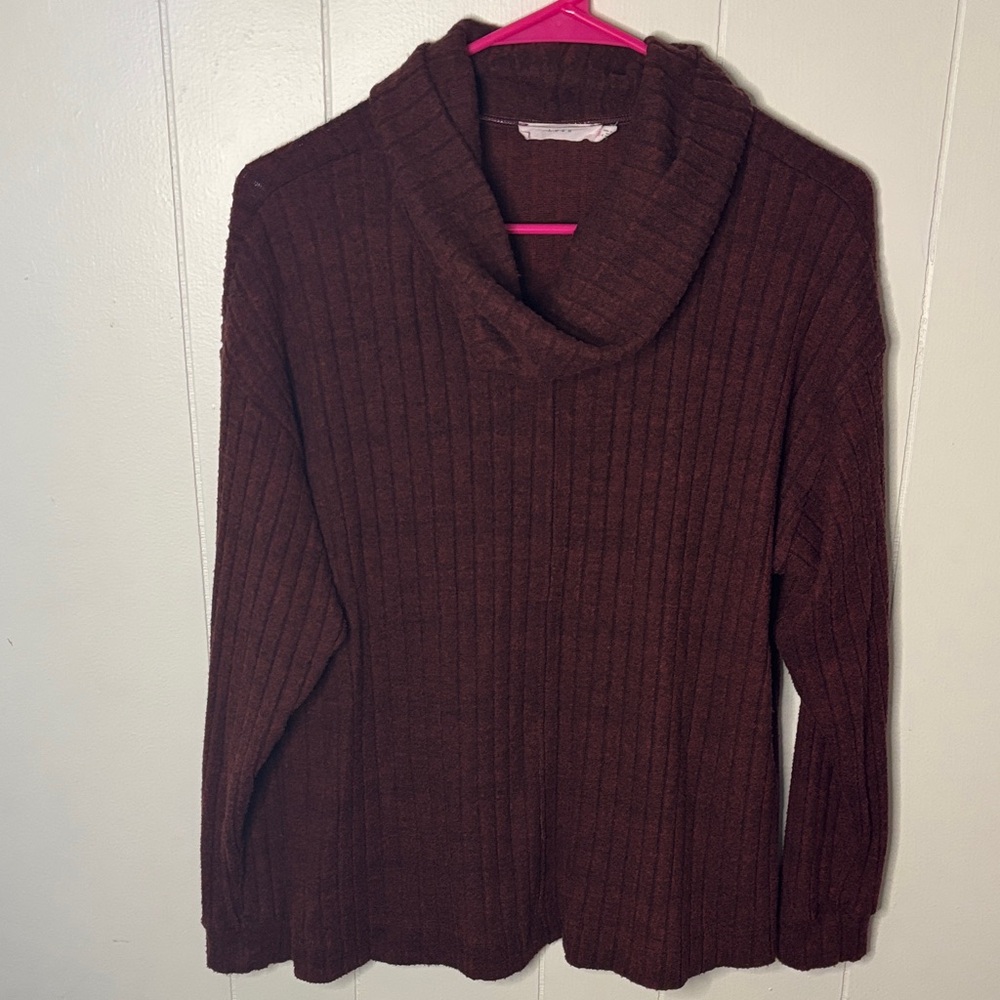 Lush Chocolate Cowl Neck Sweater